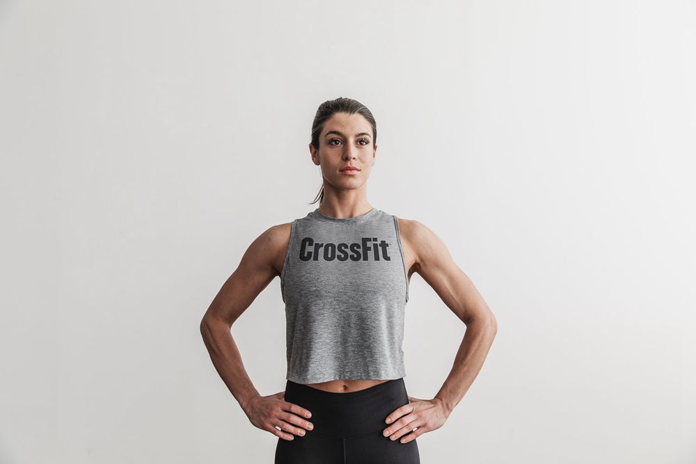 NOBULL Women's Crossfit® Muscle Tank Tops - Heather Grey - Ireland (1628THNZK)